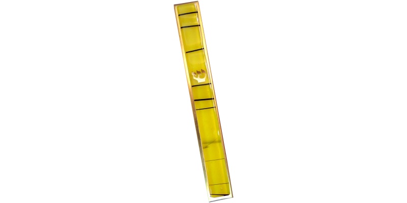 Yellow Striped Kabbalah Mezuzah - Large