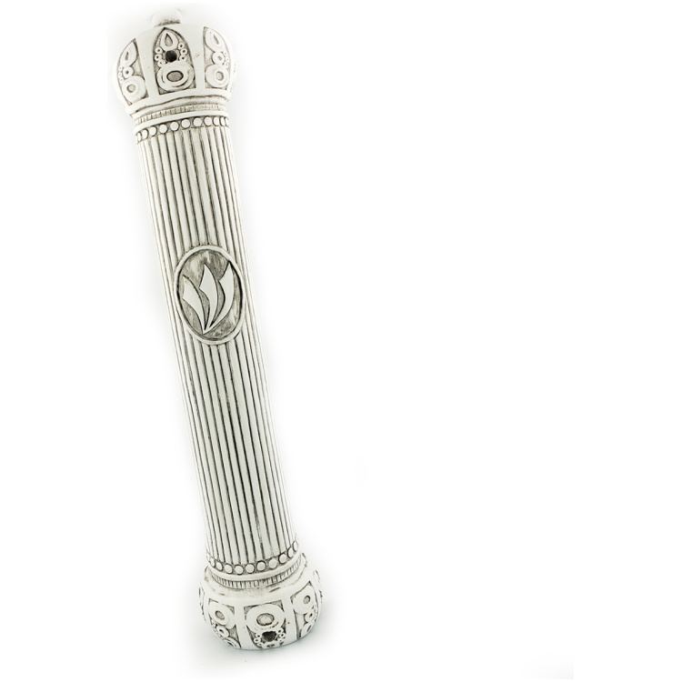 U23275 - Crown Mezuzah in White - XXL - A