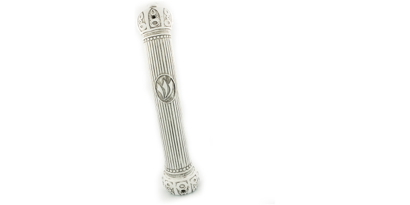 Crown Mezuzah in White - XXL