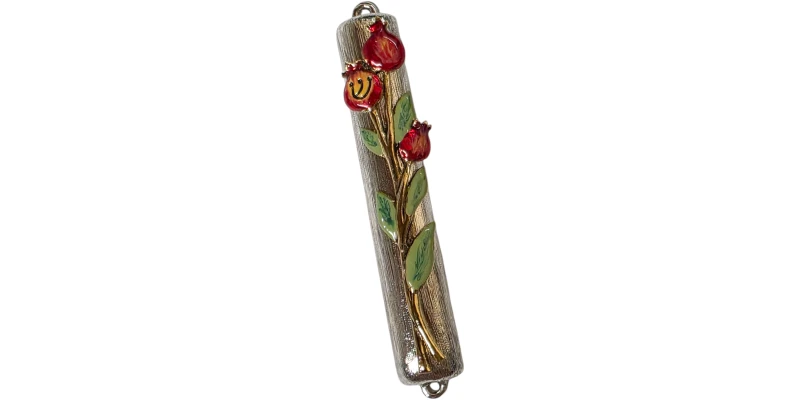 Symbol of Abundance Elegant Pomegranate Mezuzah Case